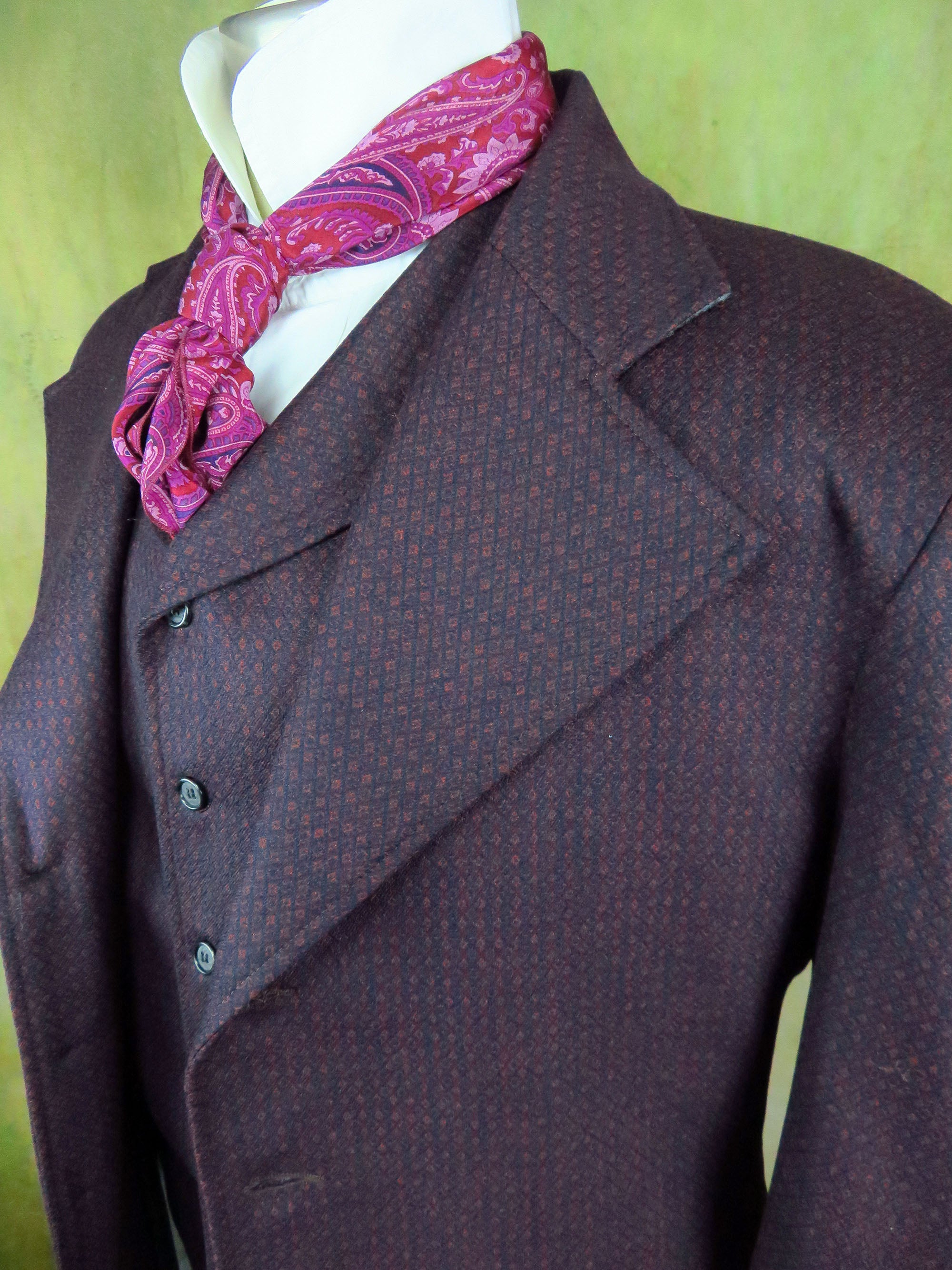 Men s Frock Coat Purple Diamond Limited Fabric Men s Cowboy Coat Frontier by Lawrence Scott