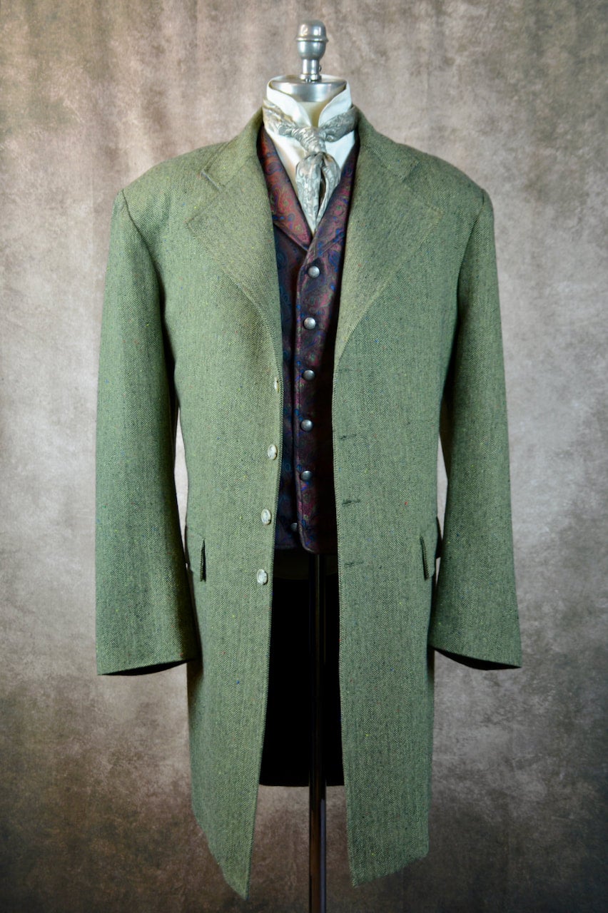 New Napoleonic Civilian 19th Century Men Dark Green Velvet Frock Coat Fast  Ship | eBay